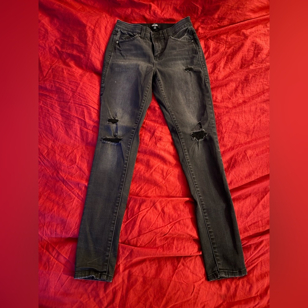 LuLaRoe Black Distressed Skinny Jeans